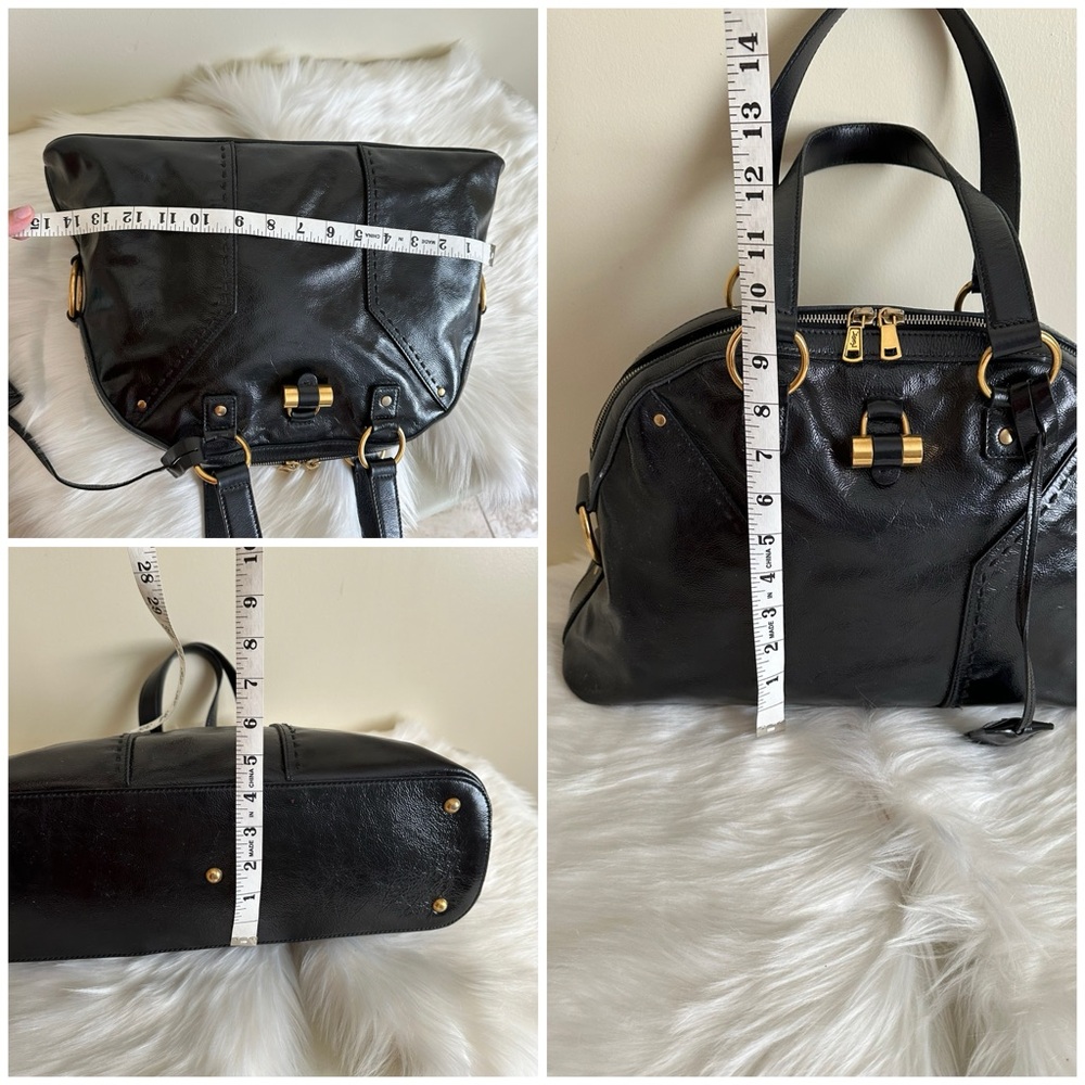Yves Saint Laurent Black Shoulder Bag with Gold Accents - Picture 15 of 15